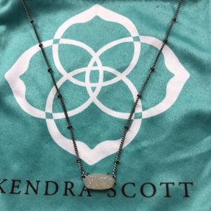 Kendra Scott Ever Necklace Rhodium/Iridescent Drusy